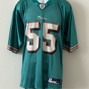 Joey Porter mesh Reebok Large #55 Miami Dolphins Jersey. Aqua home jersey